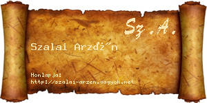 Szalai Arzén névjegykártya